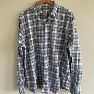 Peter Millar Men's Blue Plaid Flannel Button Down Long Sleeve Shirt Size XL
